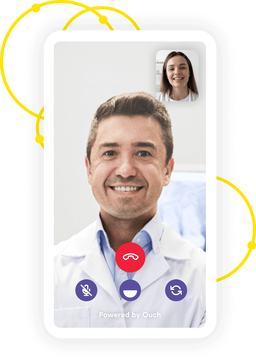 Embedded video chats with your dentist